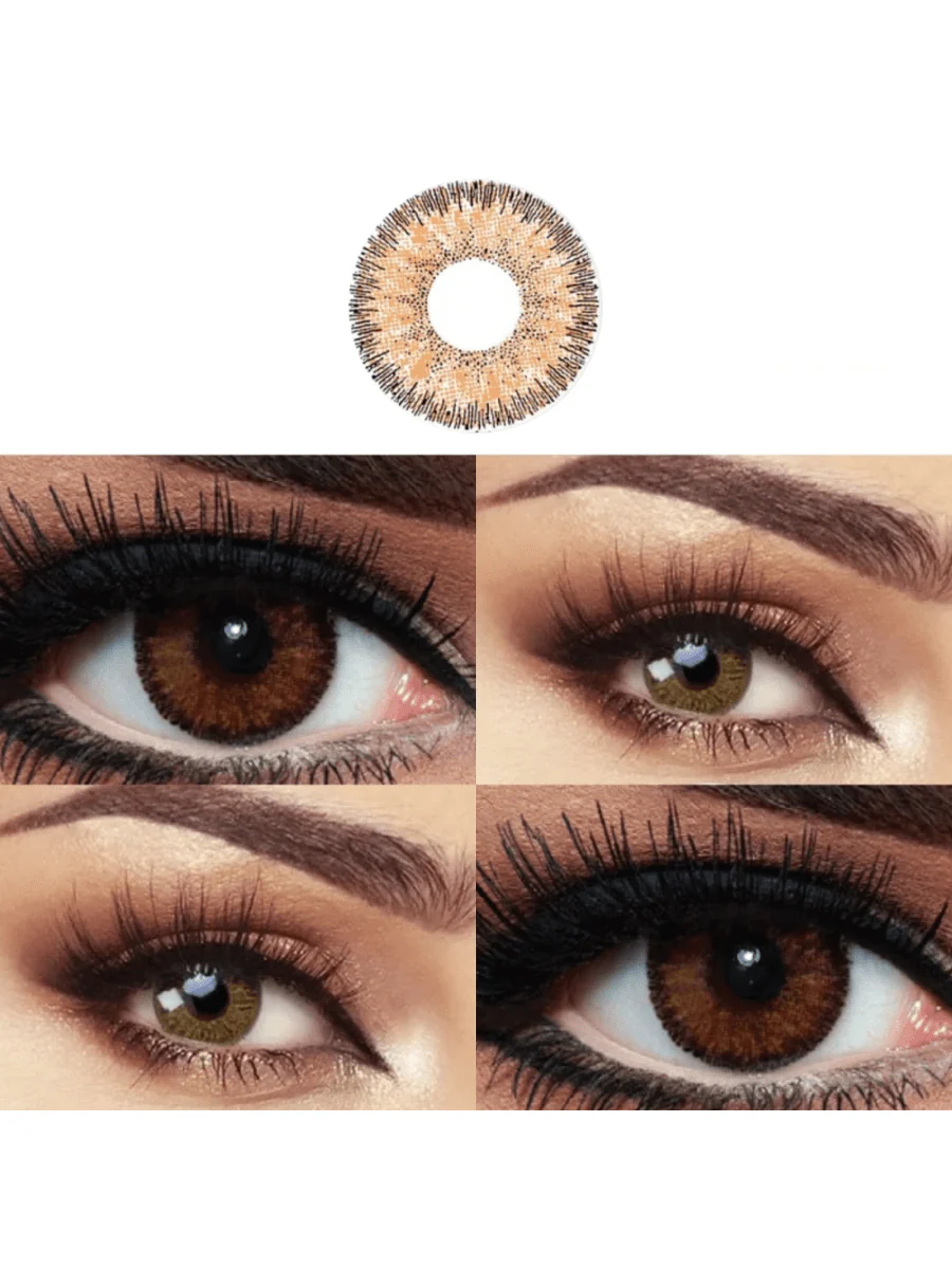 1Pairs/2Pces Elegant Brown Colored Contact Lenses 1 Year Disposable 14.2mm