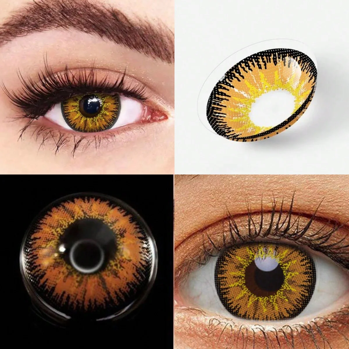 1Pair/2Pcs Yearly Mystery Brown Contact Eye Lenses Cosplay Contact Lens Crazy Lenses