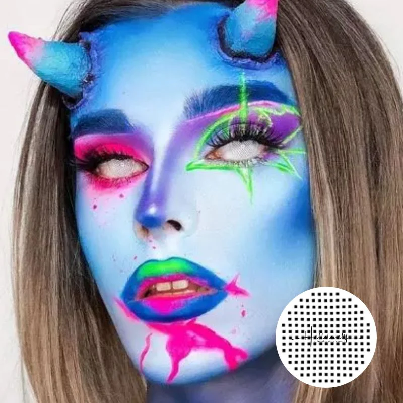 White Mesh Halloween Color Contact Lenses
