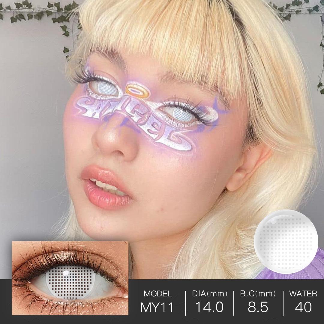 7 Crazy Lenses Halloween Contact Lenses Blind White Cosplay Contact Lenses Blackout Contacts Anime Accessories For Masquerade