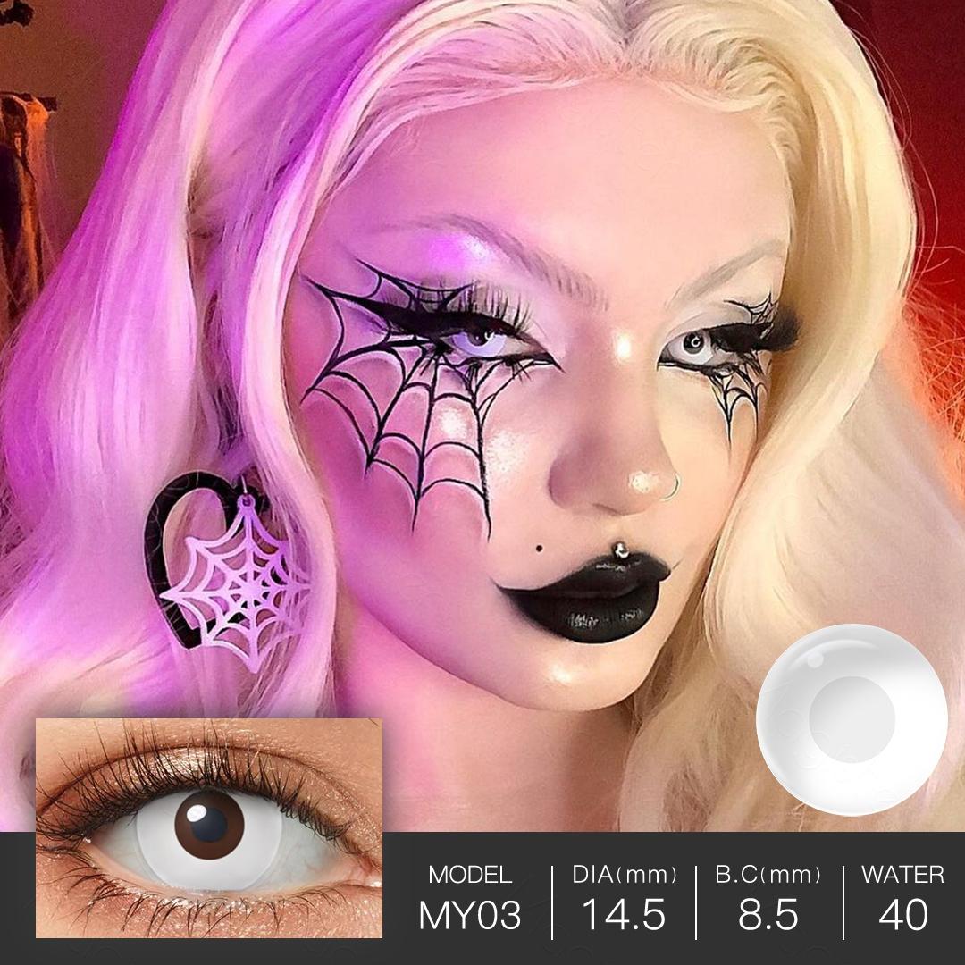 7 Crazy Lenses Halloween Contact Lenses Blind White Cosplay Contact Lenses Blackout Contacts Anime Accessories For Masquerade