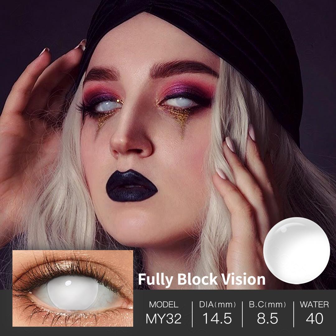7 Crazy Lenses Halloween Contact Lenses Blind White Cosplay Contact Lenses Blackout Contacts Anime Accessories For Masquerade