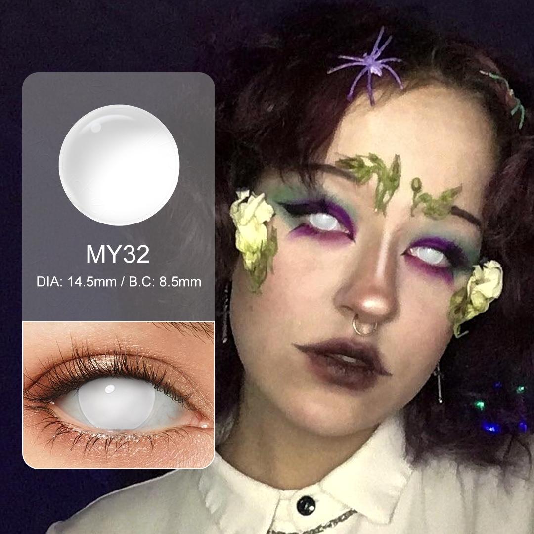 7 Crazy Lenses Halloween Contact Lenses Blind White Cosplay Contact Lenses Blackout Contacts Anime Accessories For Masquerade