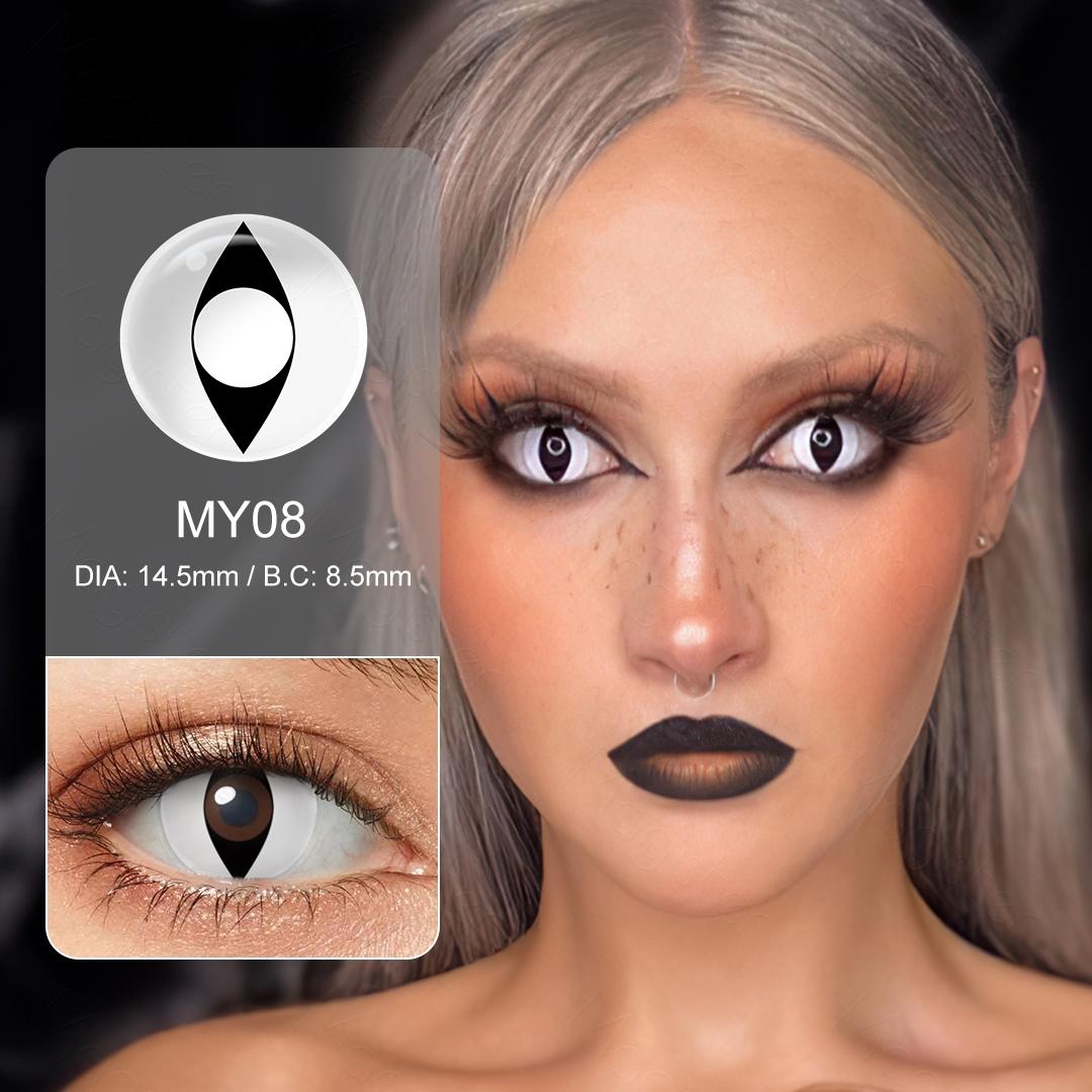 7 Crazy Lenses Halloween Contact Lenses Blind White Cosplay Contact Lenses Blackout Contacts Anime Accessories For Masquerade