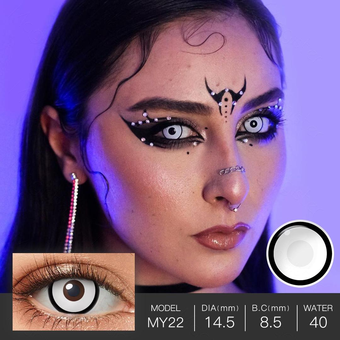 7 Crazy Lenses Halloween Contact Lenses Blind White Cosplay Contact Lenses Blackout Contacts Anime Accessories For Masquerade
