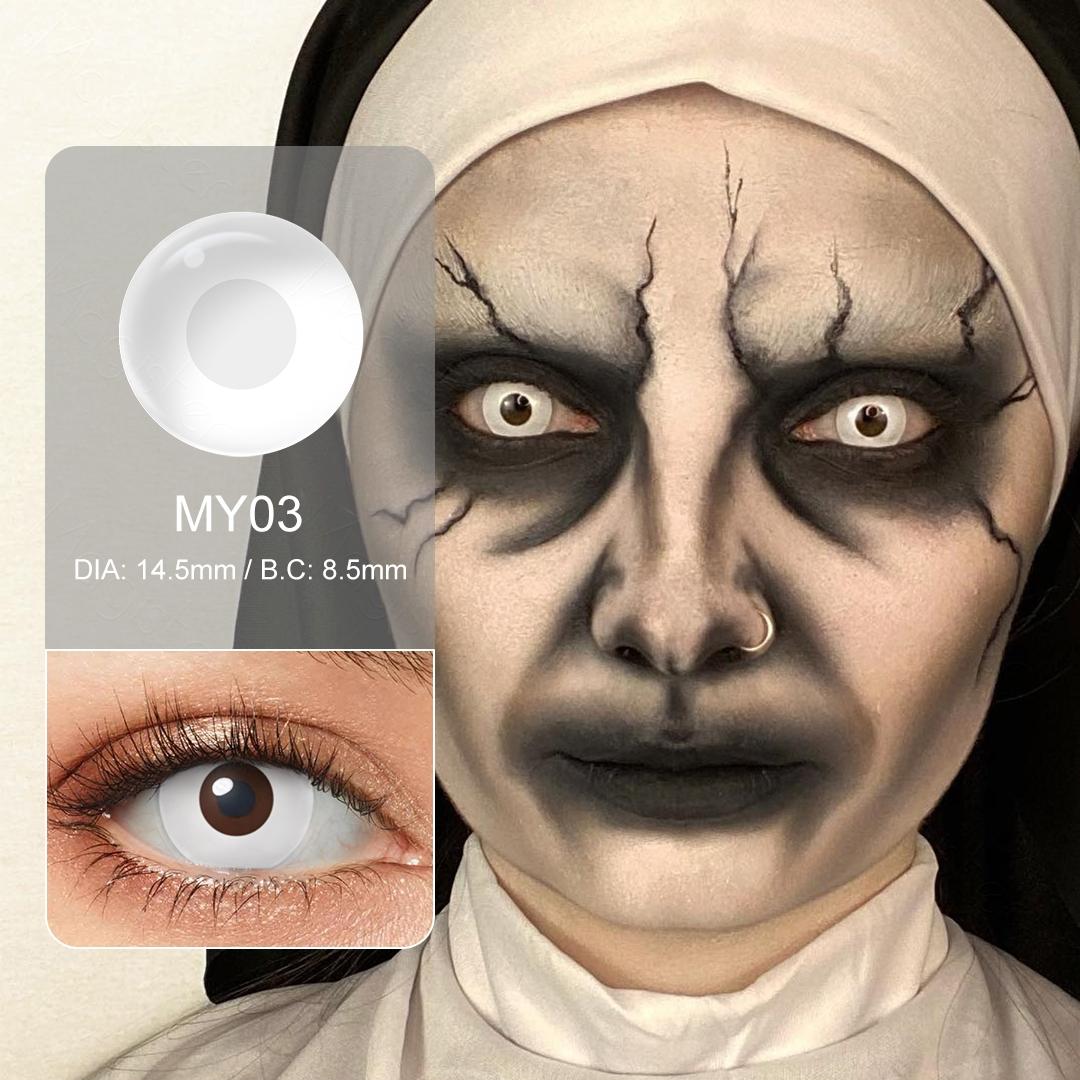 7 Crazy Lenses Halloween Contact Lenses Blind White Cosplay Contact Lenses Blackout Contacts Anime Accessories For Masquerade