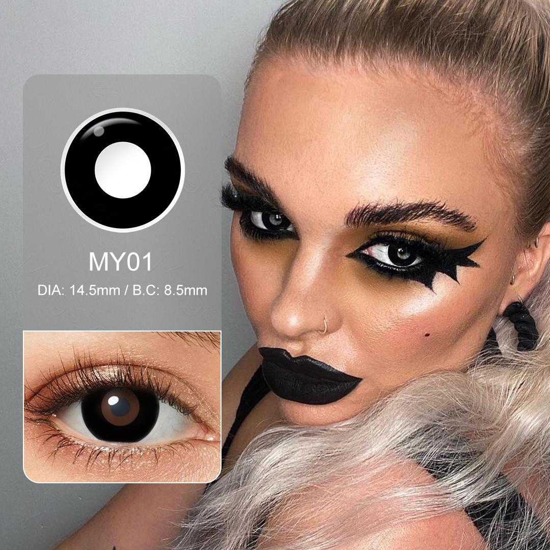 7 Crazy Lenses Halloween Contact Lenses Blind White Cosplay Contact Lenses Blackout Contacts Anime Accessories For Masquerade