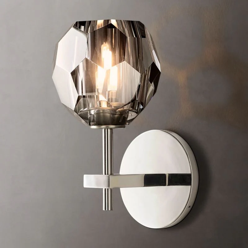 Kristal Smoke Glass Short Wall Sconce