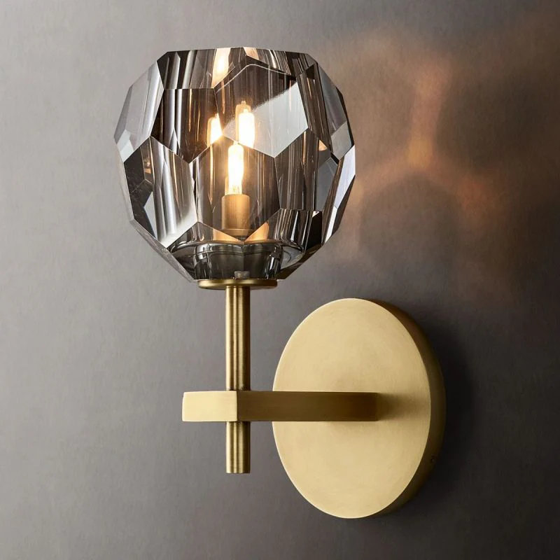 Kristal Smoke Glass Short Wall Sconce
