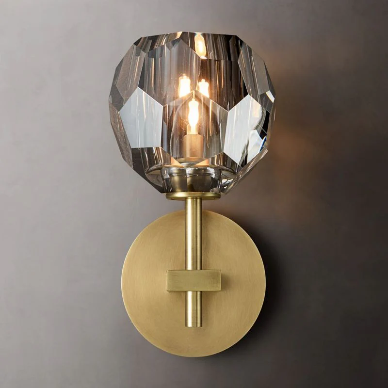 Kristal Smoke Glass Short Wall Sconce