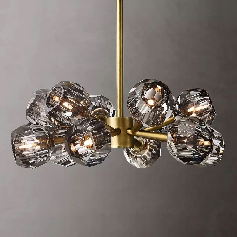 Kristal Smoke Glass Round Chandelier 24