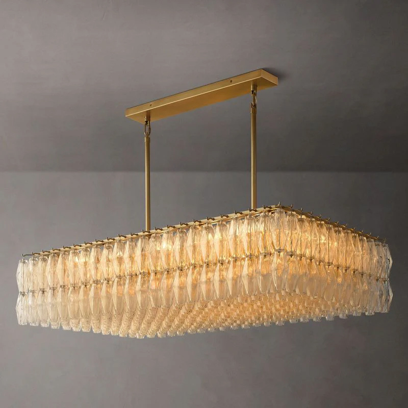 Chara Glass Rectangular Chandelier 54