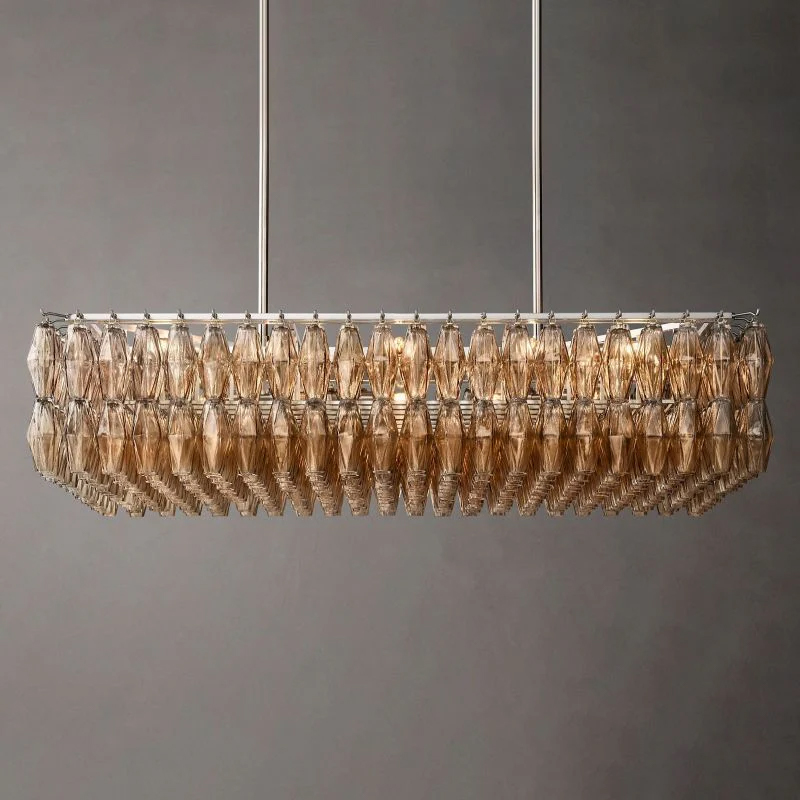 Chara Glass Rectangular Chandelier 54