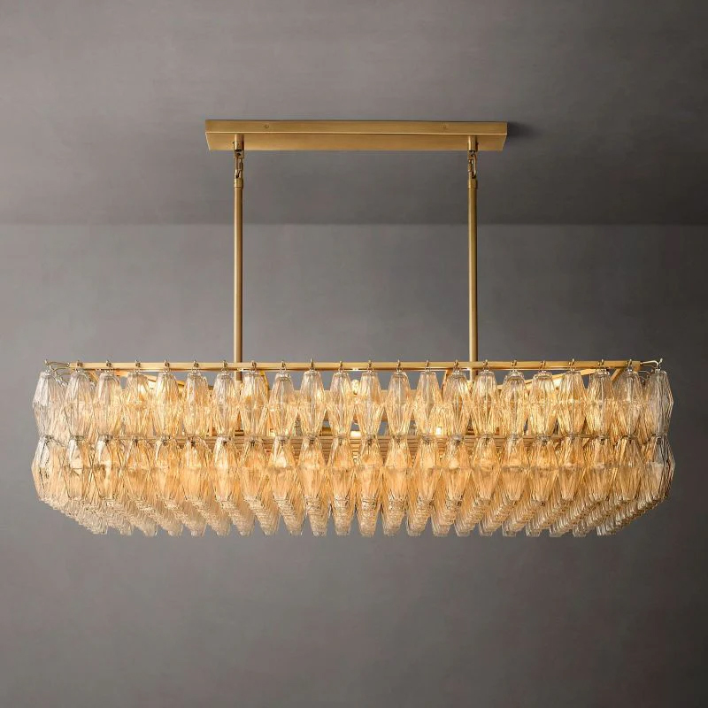 Chara Glass Rectangular Chandelier 54
