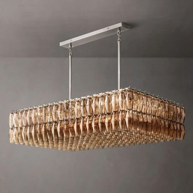 Chara Glass Rectangular Chandelier 54