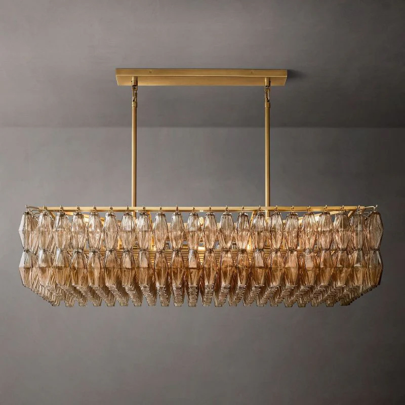 Chara Glass Rectangular Chandelier 54