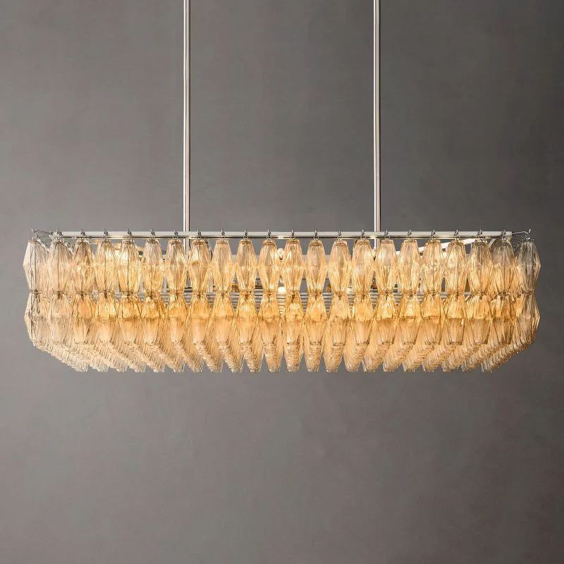 Chara Glass Rectangular Chandelier 54
