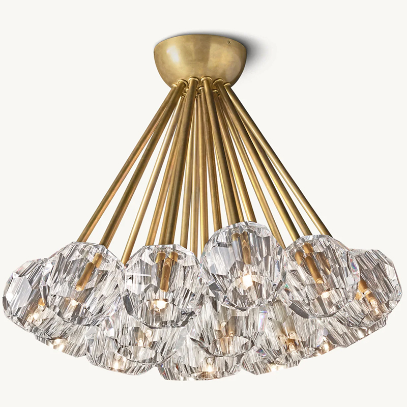 Kristal Clear Glass Flushmount 24