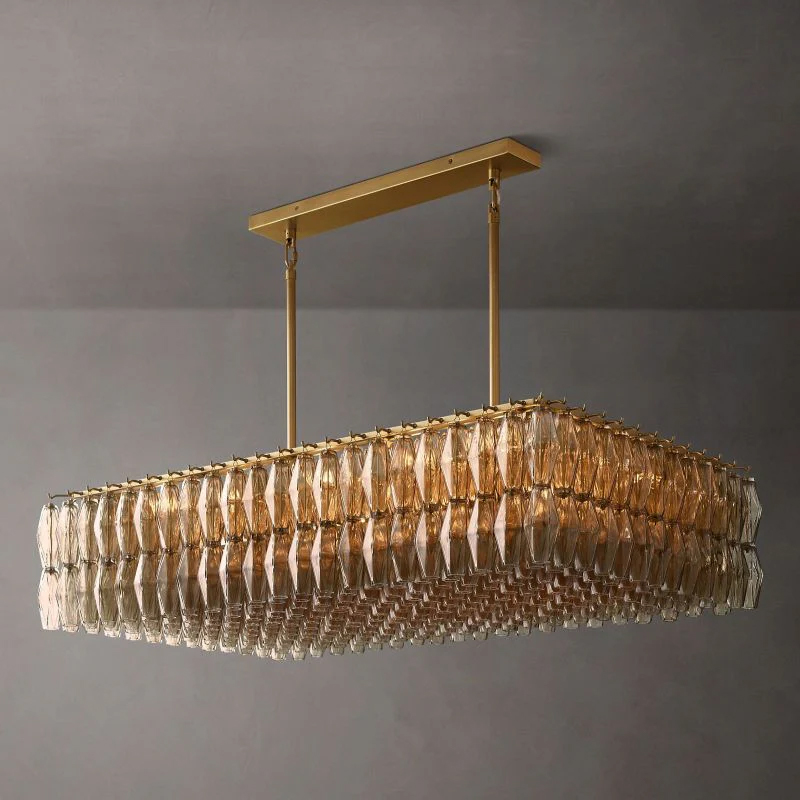 Chara Glass Rectangular Chandelier 54