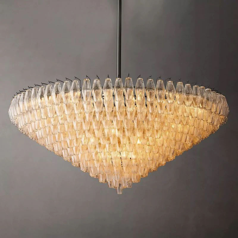 Chara Clear Glass Tiered Round Chandelier 62