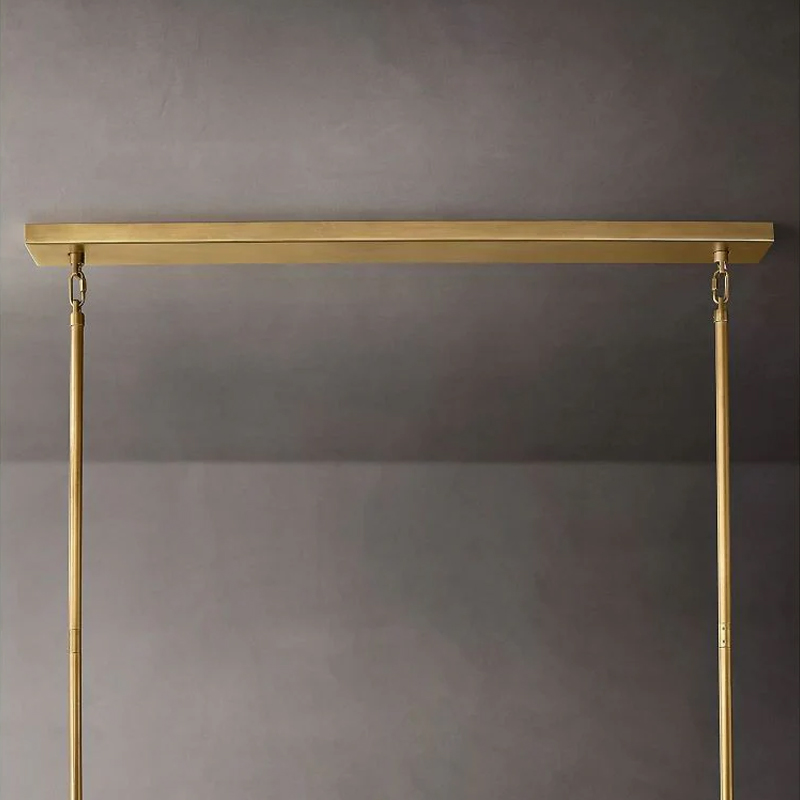 Chara Smoke Glass Tiered Rectangular Chandelier 74