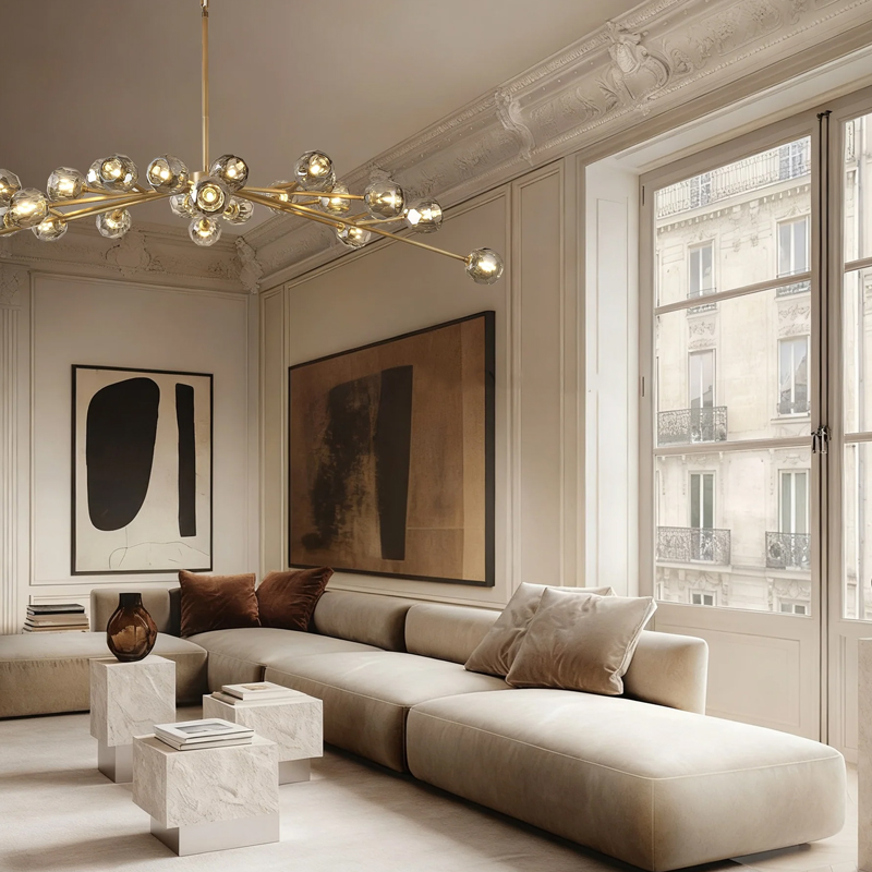 Kristal Glass Oval Chandelier 72