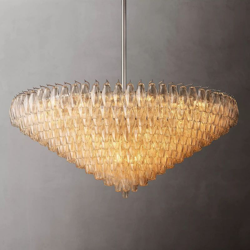 Chara Clear Glass Tiered Round Chandelier 62