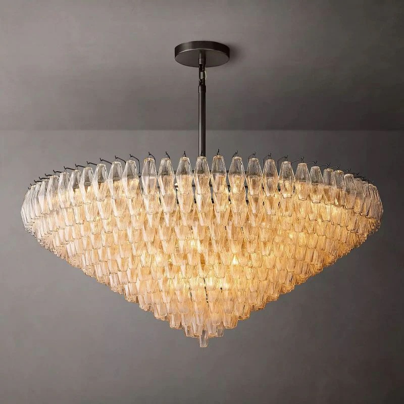 Chara Clear Glass Tiered Round Chandelier 62
