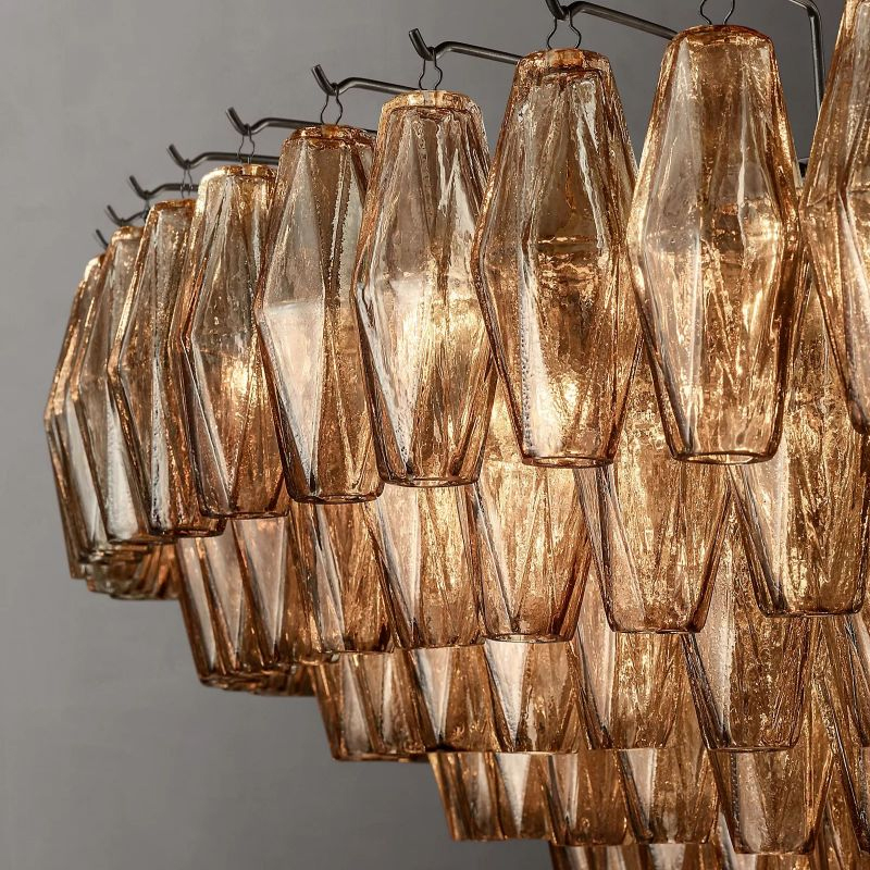 Chara Smoke Glass Tiered Round Chandelier 62