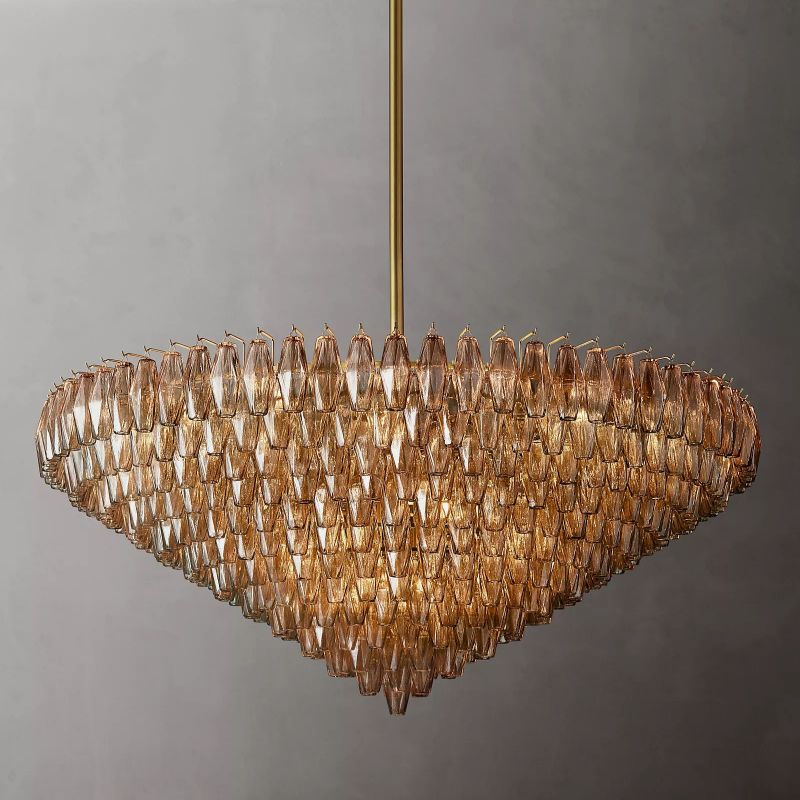 Chara Smoke Glass Tiered Round Chandelier 62