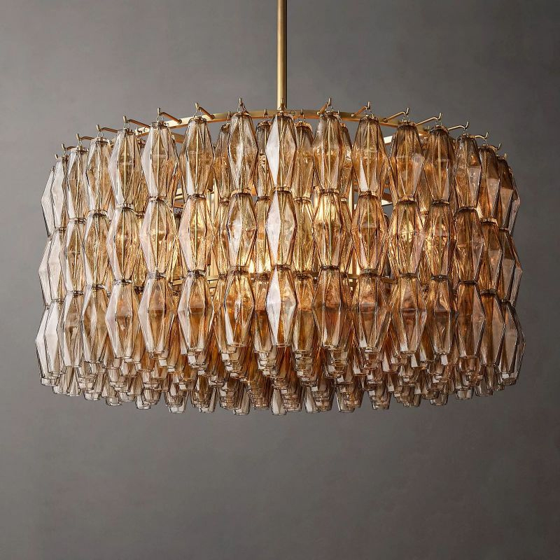 Chara Smoke Glass Round Chandelier 37