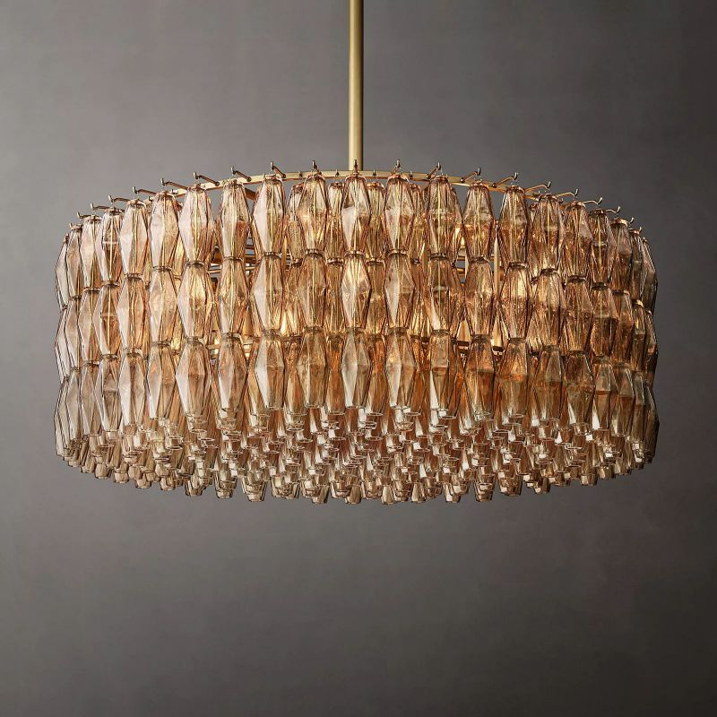 Chara Smoke Glass Round Chandelier 47