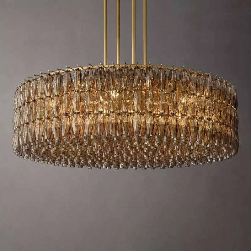 Chara Smoke Glass Round Chandelier 62