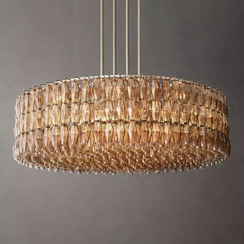 Chara Smoke Glass Round Chandelier 62