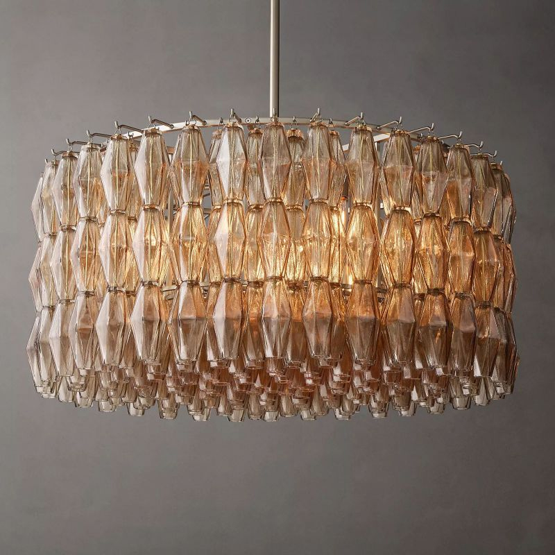 Chara Smoke Glass Round Chandelier 37