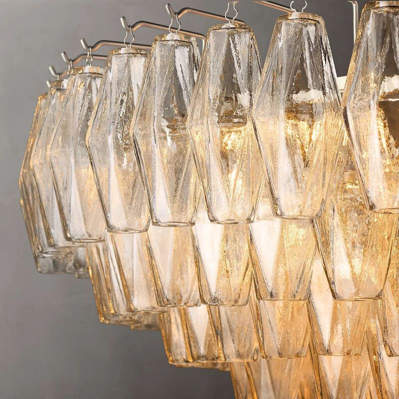 Chara Clear Glass Tiered Round Chandelier 47