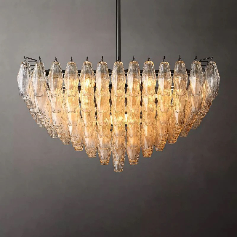 Chara Clear Glass Square Chandelier 32