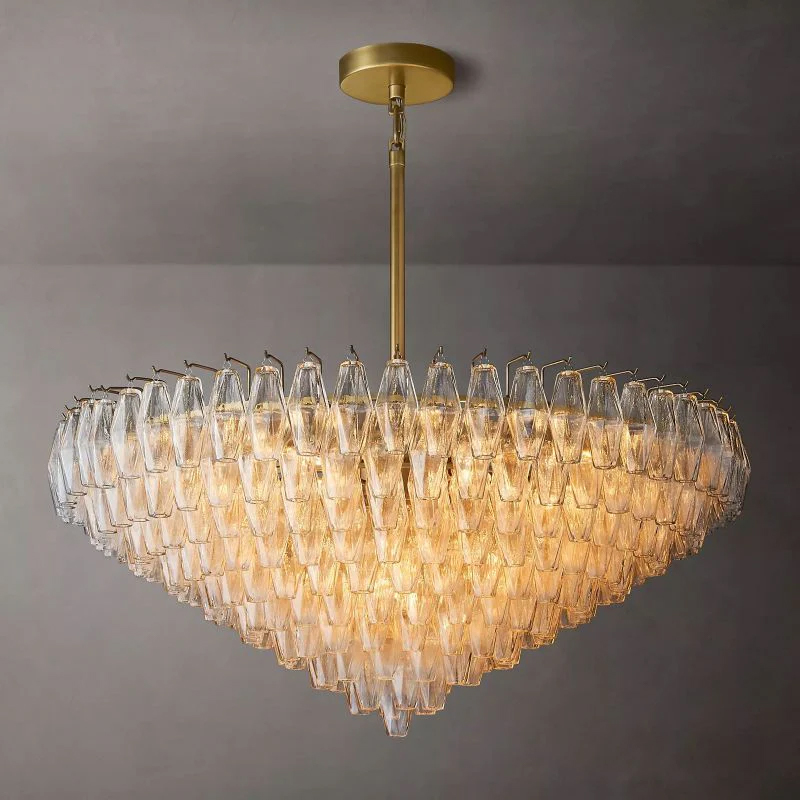 Chara Clear Glass Tiered Round Chandelier 47