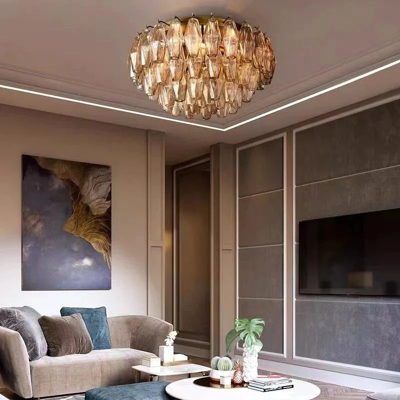 Chara Smoke Glass Flushmount 17