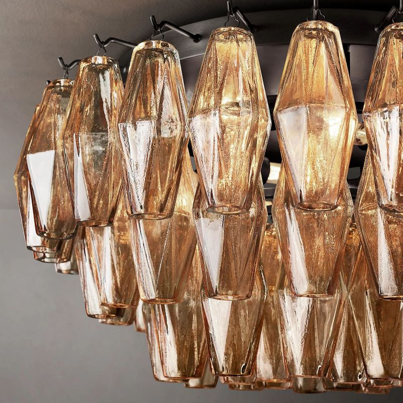 Chara Smoke Glass Flushmount 22