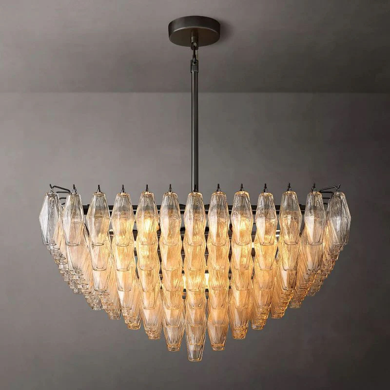 Chara Clear Glass Square Chandelier 32