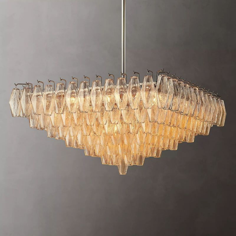Chara Clear Glass Square Chandelier 32