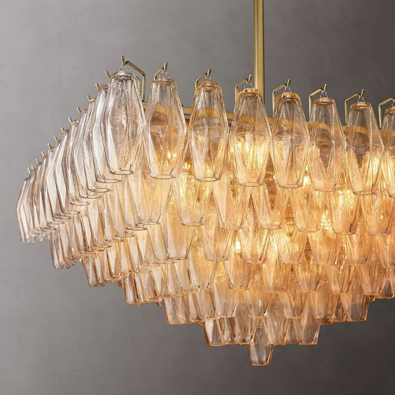 Chara Clear Glass Square Chandelier 32