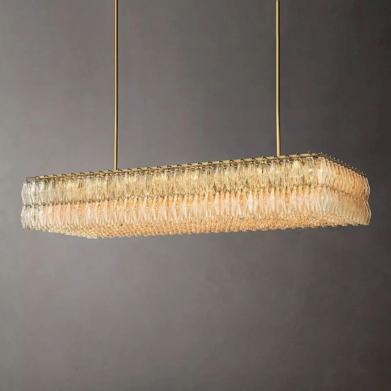 Chara Clear Glass Rectangular Chandelier 74