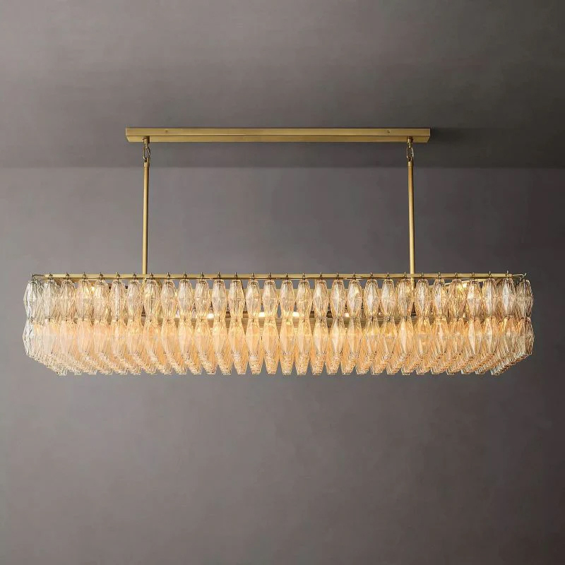 Chara Clear Glass Rectangular Chandelier 74