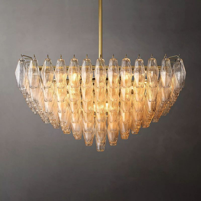 Chara Clear Glass Square Chandelier 32