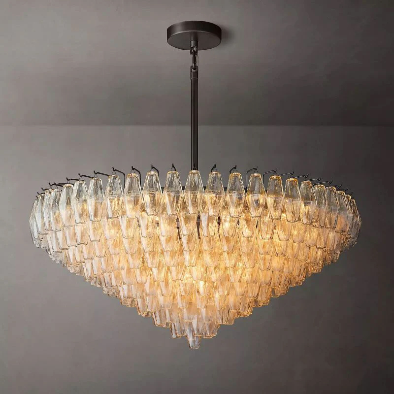 Chara Clear Glass Tiered Round Chandelier 47