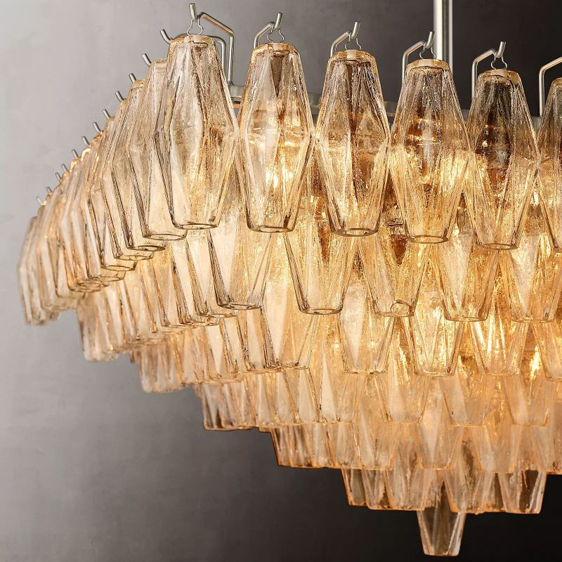 Chara Clear Glass Square Chandelier 32