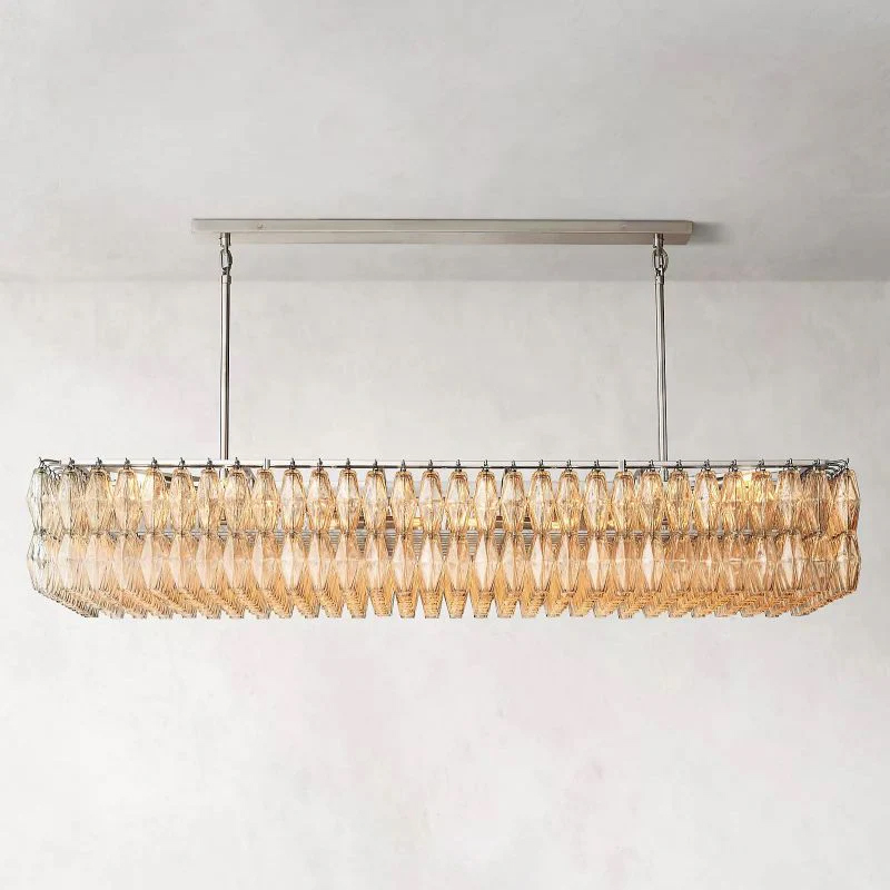 Chara Clear Glass Rectangular Chandelier 74