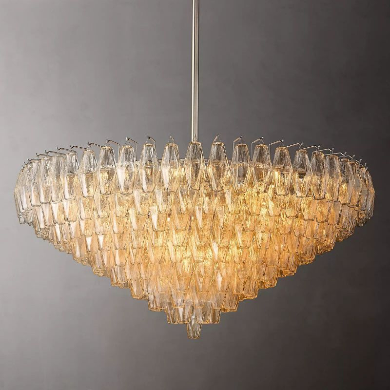 Chara Clear Glass Tiered Round Chandelier 47